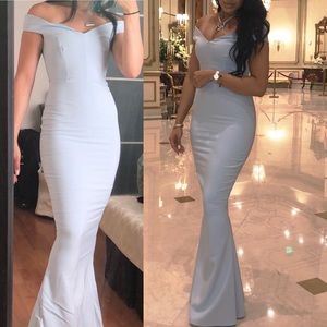 Fitted nookie dress in baby blue